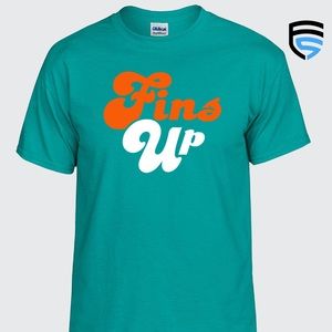 Fins Up, Miami Football themed Soft Ringspun Cotton T-Shirt